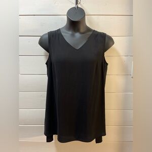 EILEEN FISHER Black Sleeveless V-Neck silk Tunic – Size L